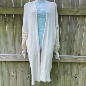 NWT Express cream ribbed oversized tunic cardigan